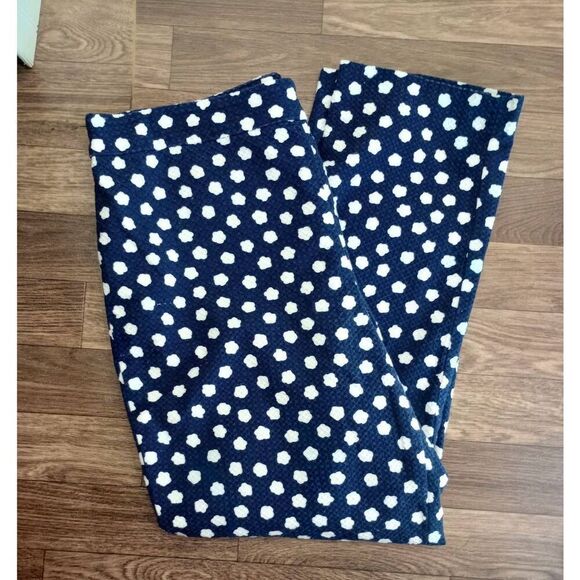 Kate Spade navy blue, polka dot,cropped, high rise  pants Size 12 - Picture 1 of 7